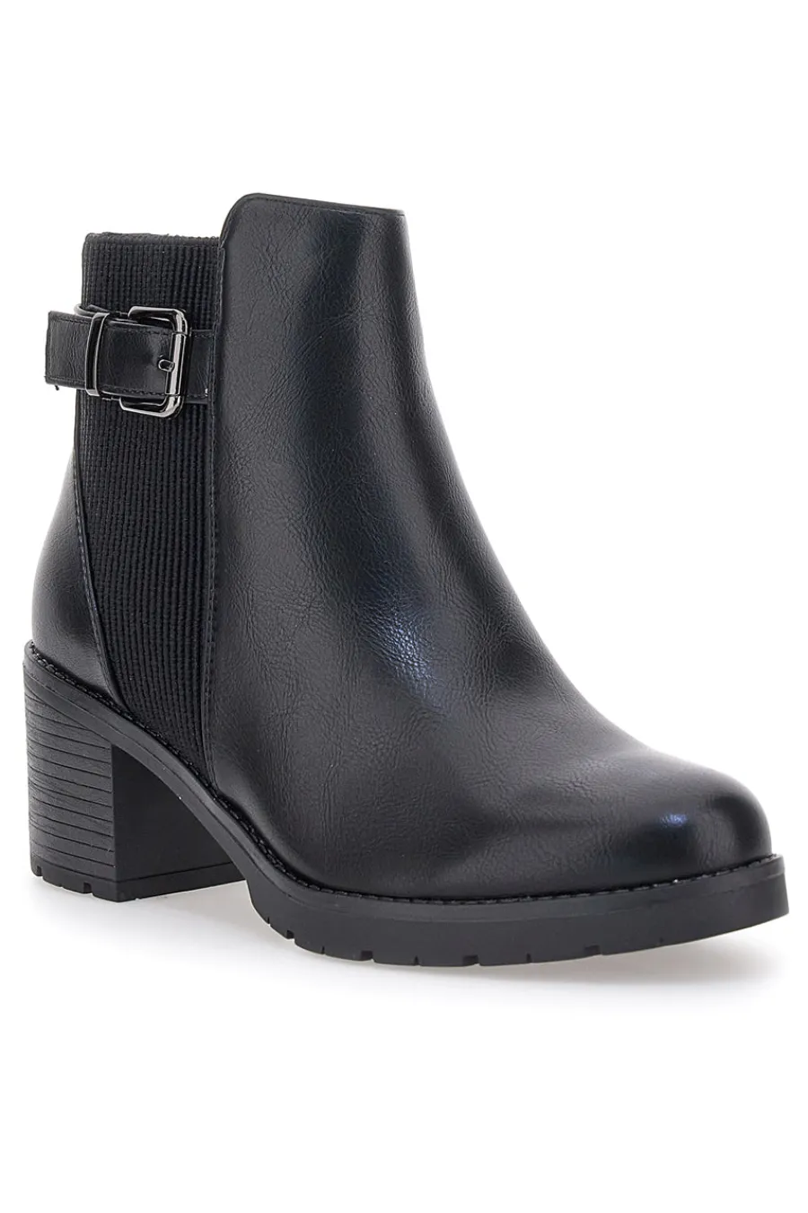 P628 e Stiefeletten mit mittlerem Absatz und elastischer Seite-THE FIRST Online