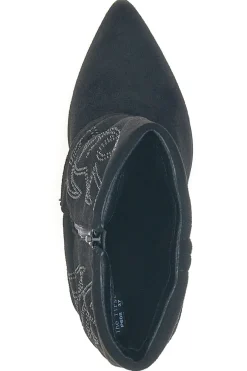 P608 e Stiefeletten mit Westernstickerei und hohem Absatz-THE FIRST