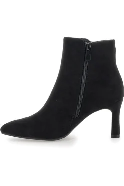 P625 – Stiefeletten aus schwarzem Wildleder mit Stilettoabsatz-THE FIRST Discount