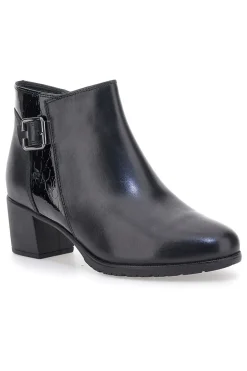 Tronchetti neri con tacco medio e fibbia 7472-PITTARELLO Outlet