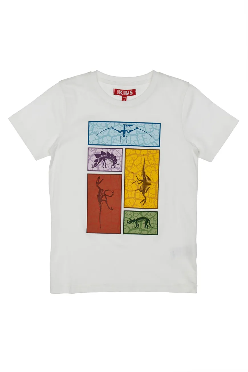 T-shirt Bianca Dinosauri Pitt Kids 05002