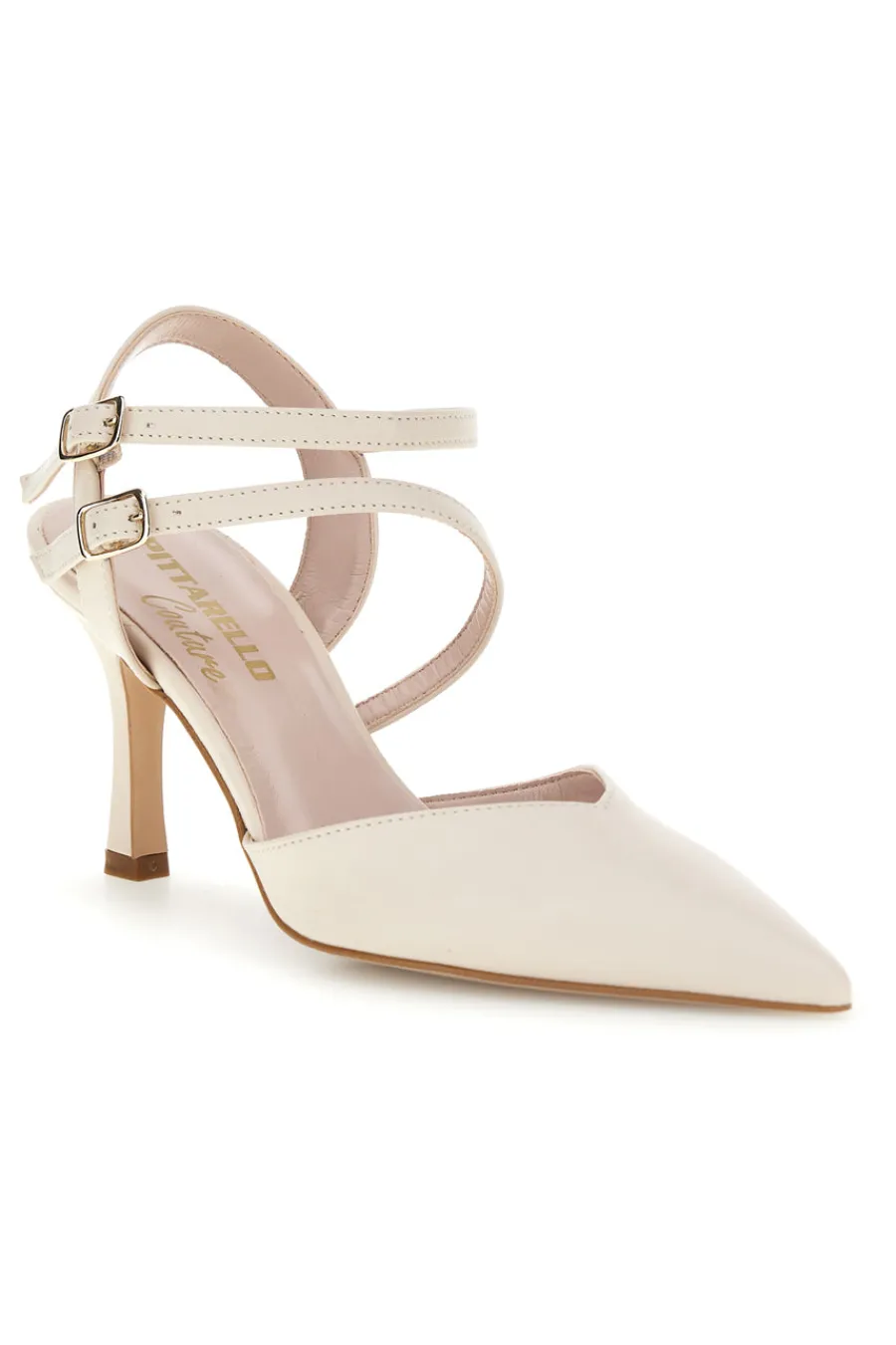 Weiße Pumps mit Riemen 3811S-PITTARELLO COUTURE Discount