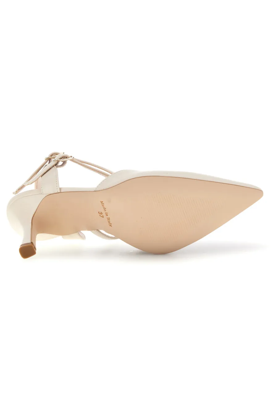 Weiße Pumps mit Riemen 3811S-PITTARELLO COUTURE Discount