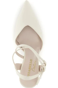 Weiße Pumps mit Riemen 3811S-PITTARELLO COUTURE Discount