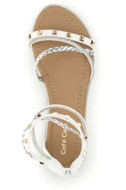 e Sandalen mit hohen Riemen und Nieten Café kosten RH15-CAFE' COST