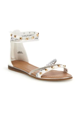 e Sandalen mit hohen Riemen und Nieten Café kosten RH15-CAFE' COST