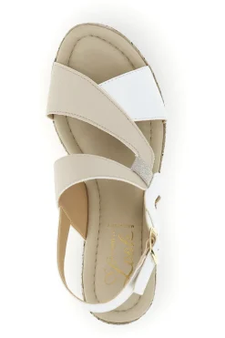 Weiße Sandalen mit Plateau-Keil und Riemen im Pittarello-Look MK3313109-PITTARELLO LOOK Hot