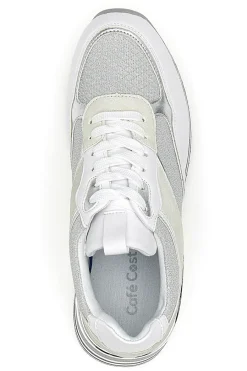 Weiße Schnürschuhe mit Plateau und Obermaterial mit Glitzer CAFE‘ COST H1506049-CAFÈ COST Outlet