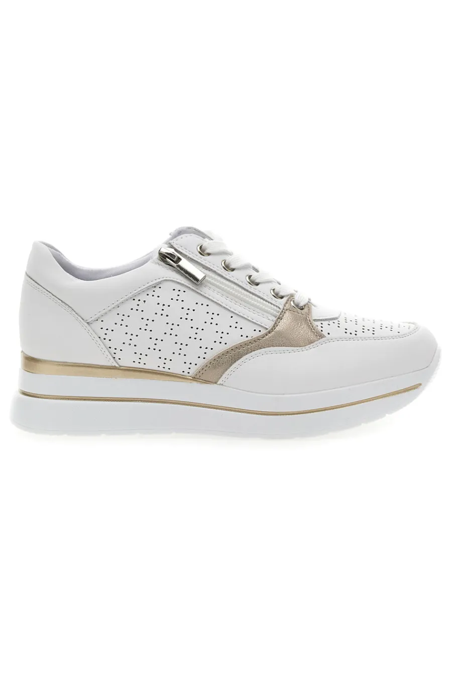 Weiße Schnürschuhe mit seitlichem Reißverschluss H216361-MIO TEMPO Clearance