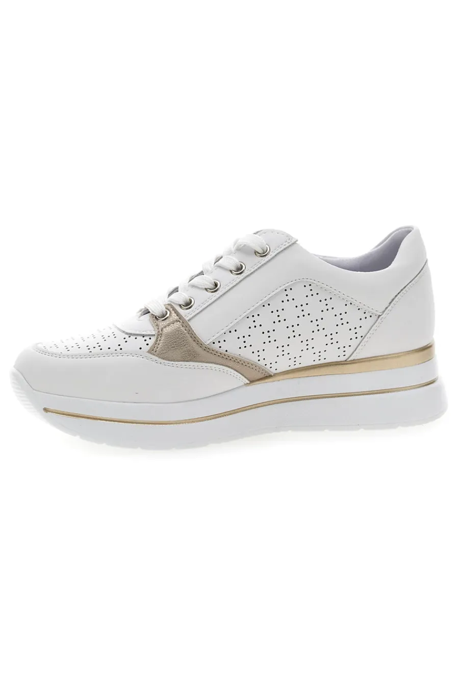 Weiße Schnürschuhe mit seitlichem Reißverschluss H216361-MIO TEMPO Clearance
