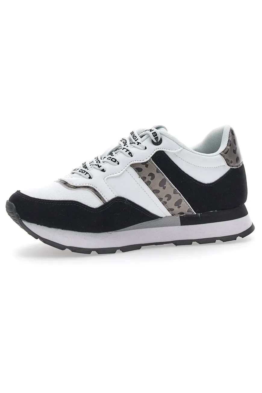 Weiße/schwarze Lunar-Sneaker mit Baumwollgürtel