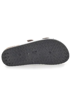 Weiße Slipper mit gemustertem Obermaterial und Doppelschnalle 1043108-PRIMA RIGA Best