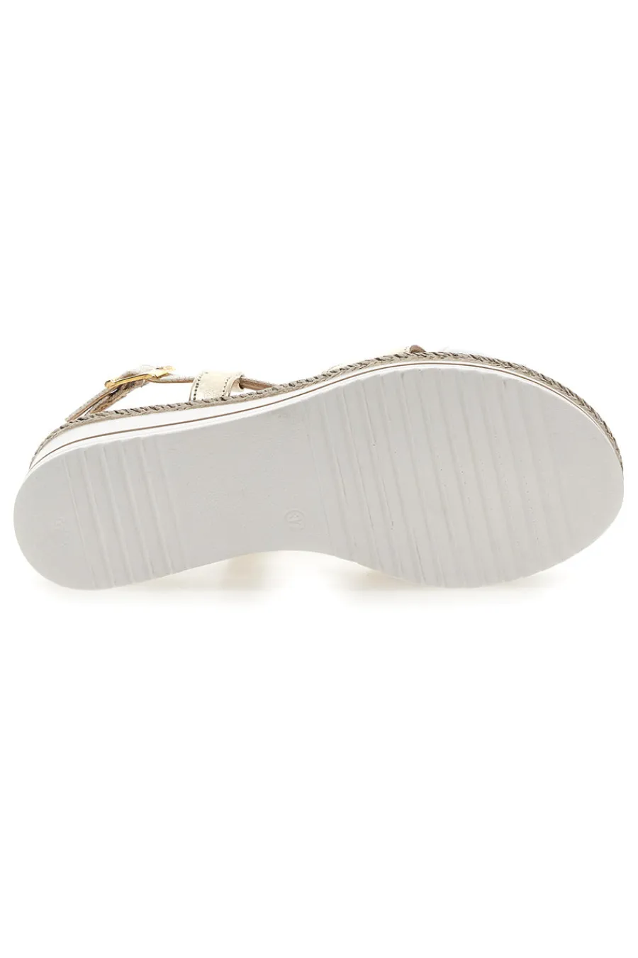 Weiße und beige Sandale mit mittlerem Keilabsatz MK3234109-PITTARELLO LOOK Hot