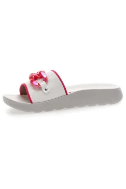 Weiße und fuchsiafarbene Gummipantoffeln 10 AG-INBLU Sale