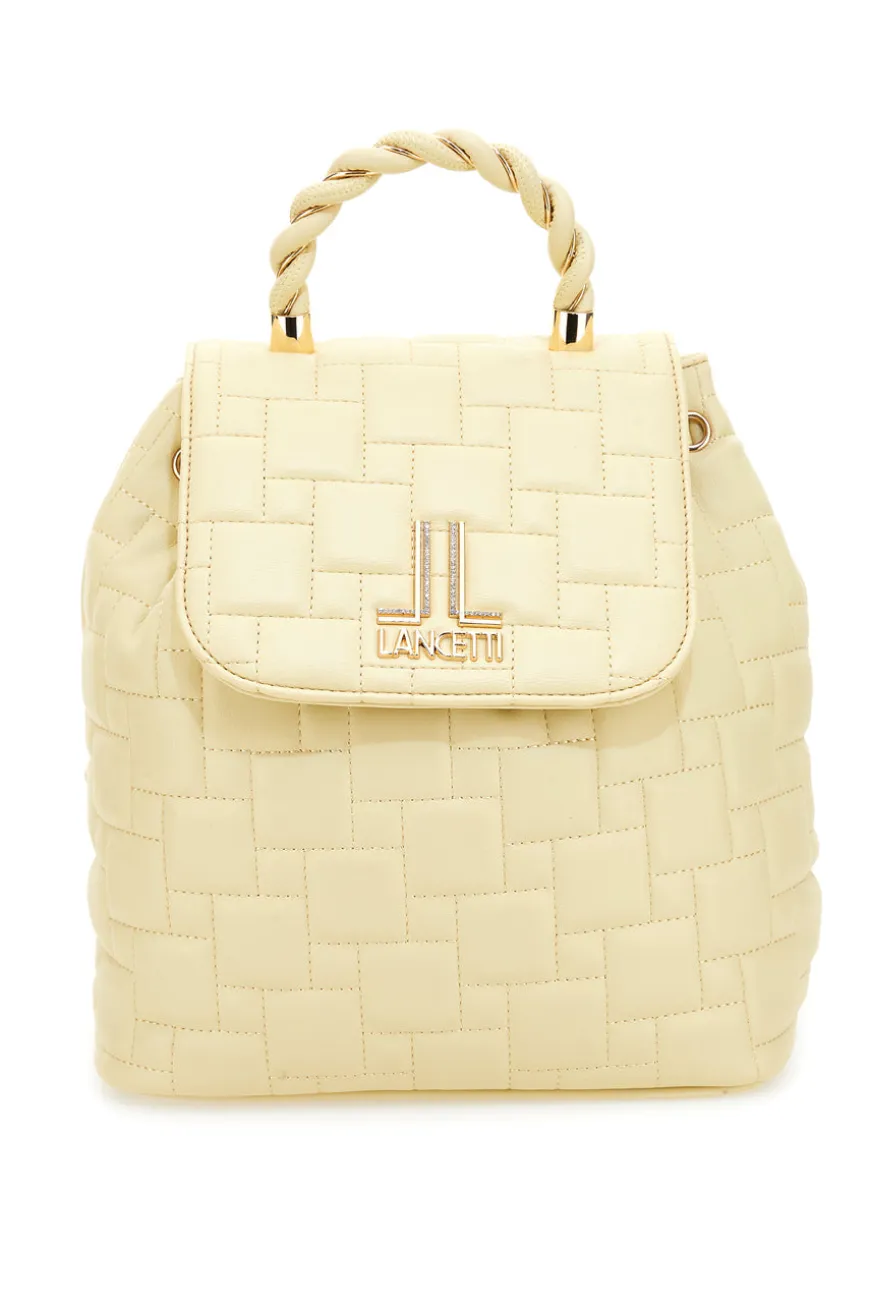 Zaino Beige Con dettagli Dorati Lancetti 24S-105-2