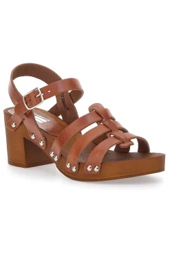 Zoccoli con Cinturino Cognac Vera Pelle 5759-PITTARELLO LOVE Outlet