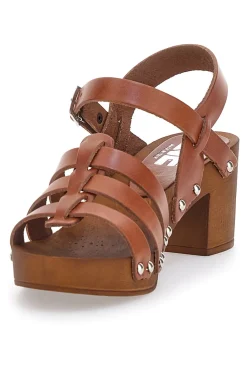 Zoccoli con Cinturino Cognac Vera Pelle 5759-PITTARELLO LOVE Outlet