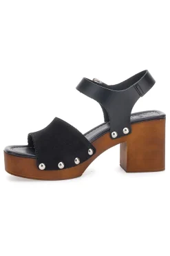 Zoccoli con Cinturino Vera Pelle Neri 5757-PITTARELLO LOVE Discount