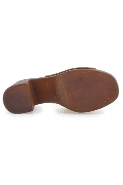 Zoccoli marroni con borchie dorate 8508-PITTARELLO LOVE Discount