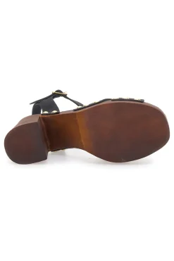 Zoccoli Sandali Neri Con Tacco 9 Cm 8507-PITTARELLO